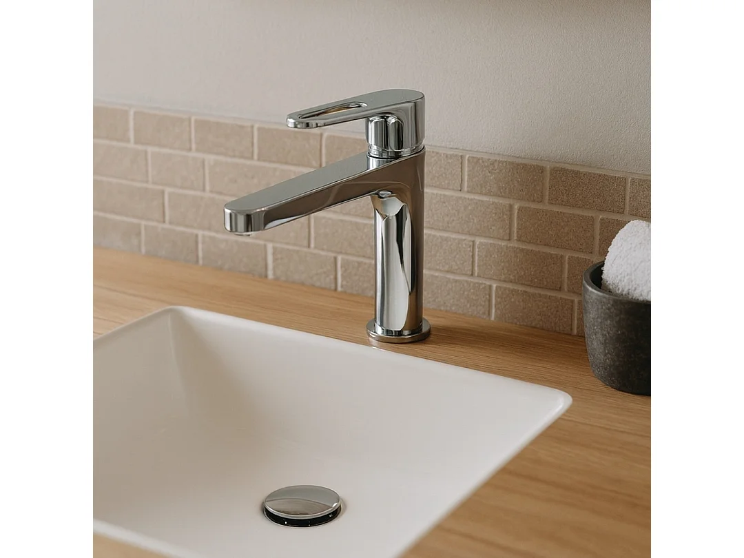 Balma mitigeur lavabo haut chrome NF - Essebagno