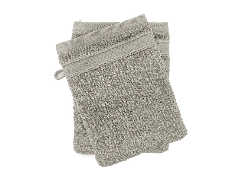 Lot de 2 gants de toilette coton 550 g/m2 NAÏA beige Lin