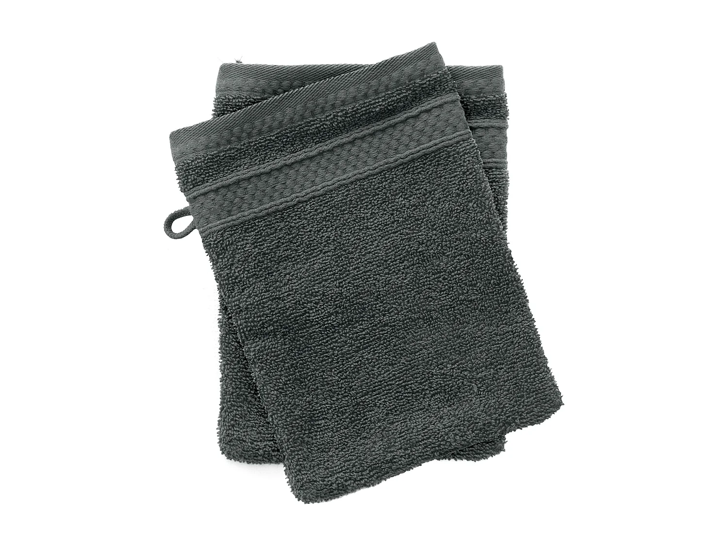 Lot de 2 gants de toilette coton 550 g/m2 NAÏA gris Anthracite