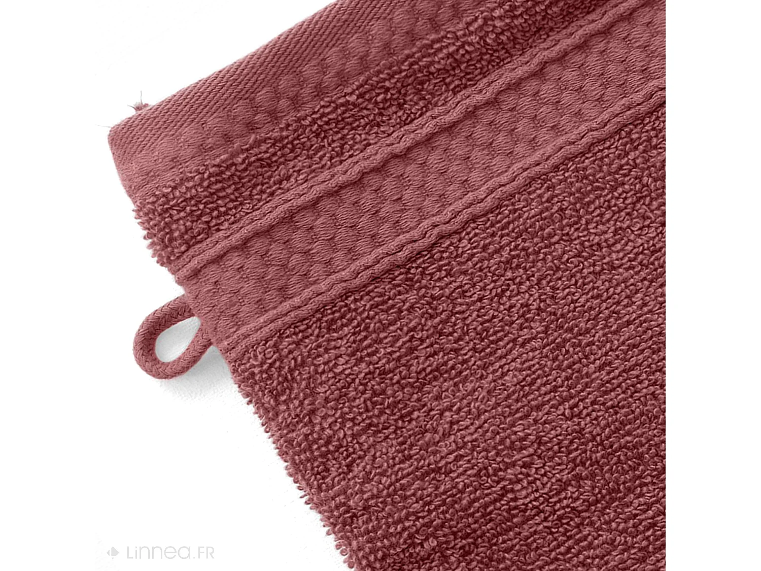 Lot de 2 gants de toilette coton 550 g/m2 NAÏA rose Bois de rose