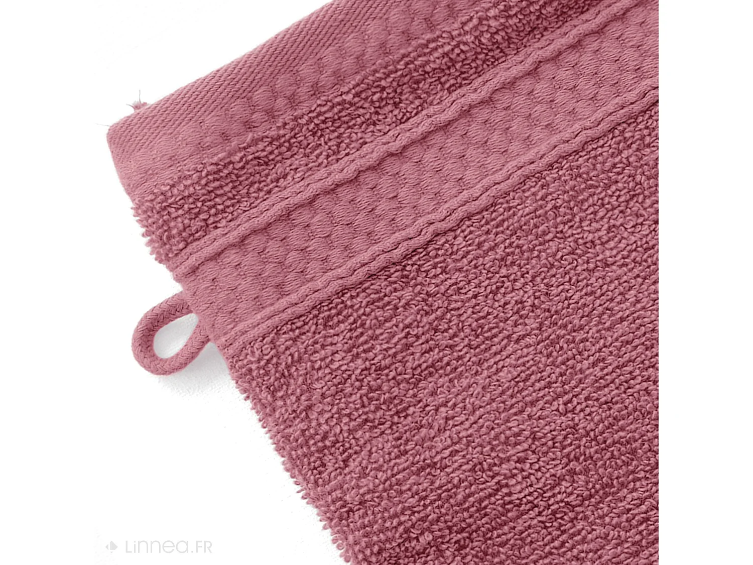 Lot de 2 gants de toilette coton 550 g/m2 NAÏA rose Bois de rose