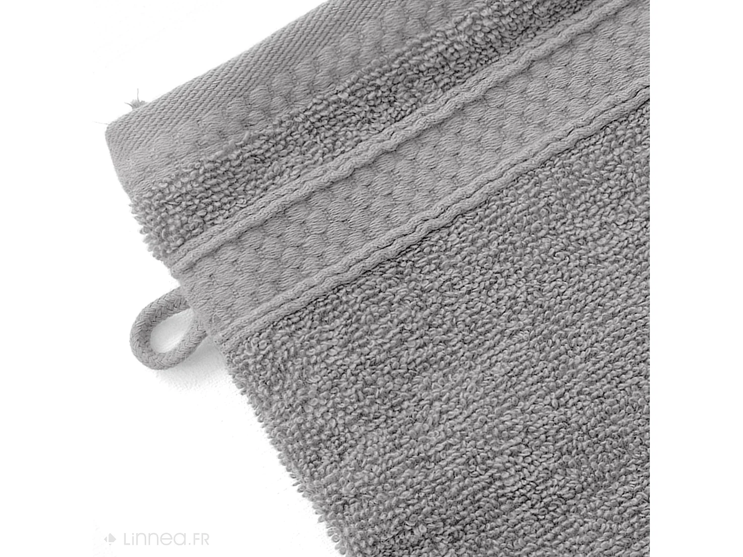 Lot de 2 gants de toilette coton 550 g/m2 NAÏA gris Perle