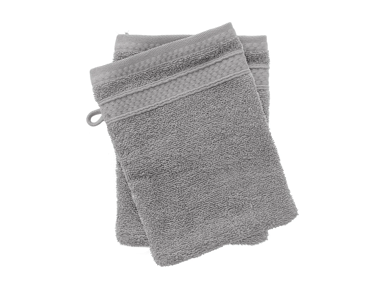 Lot de 2 gants de toilette coton 550 g/m2 NAÏA gris Perle