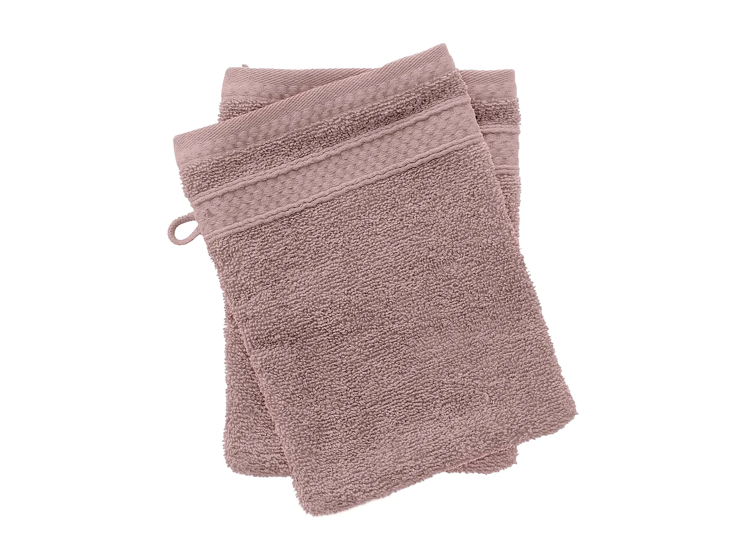 Lot de 2 gants de toilette coton 550 g/m2 collection NAÏA Rose