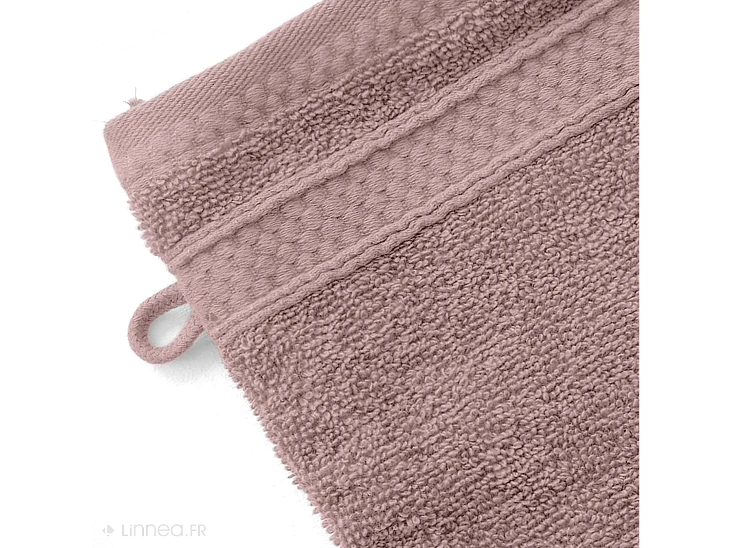 Lot de 2 gants de toilette coton 550 g/m2 collection NAÏA Rose