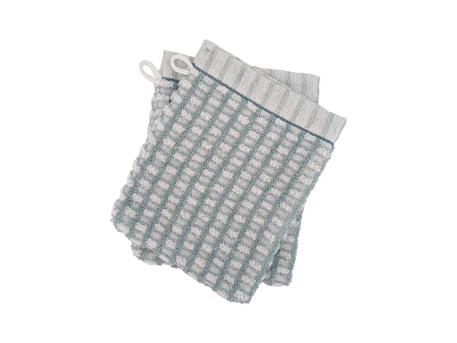 Lot de 2 gants de toilette 16x21 cm pur coton collection GLOW vert