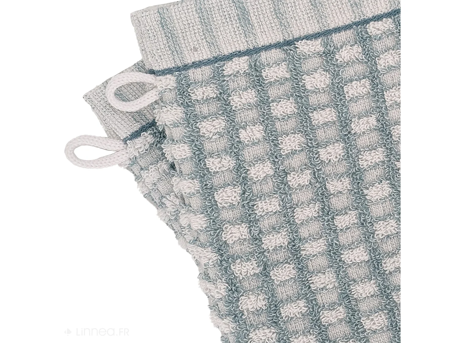 Lot de 2 gants de toilette 16x21 cm pur coton collection GLOW vert