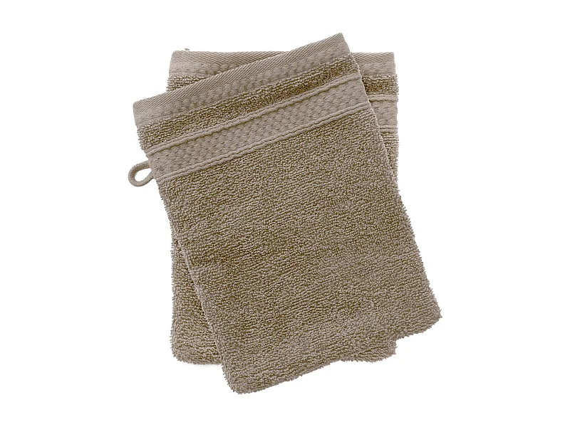 Lot de 2 gants de toilette coton 550 g/m2 NAÏA beige Chanvre