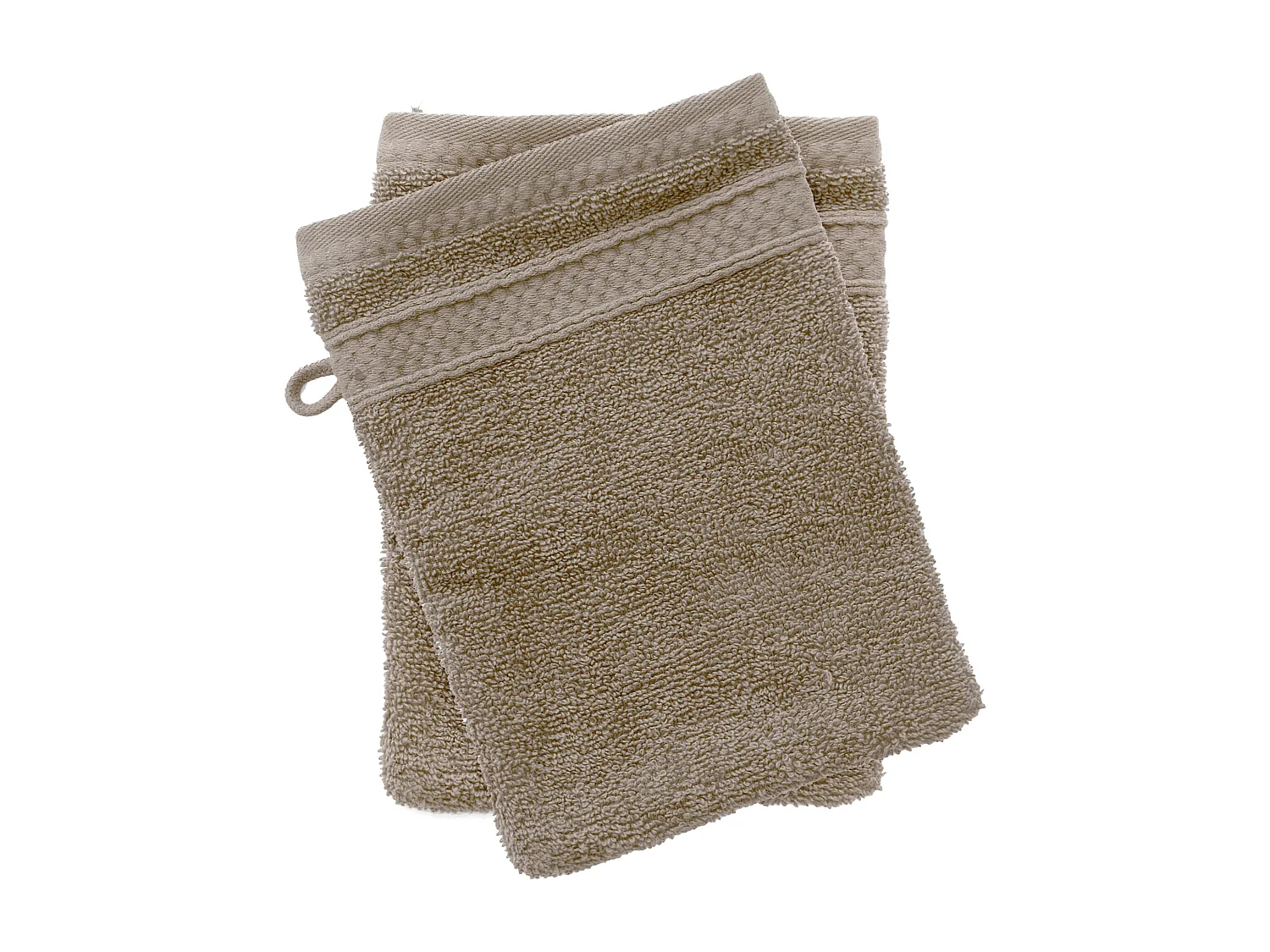 Lot de 2 gants de toilette coton 550 g/m2 NAÏA beige Chanvre