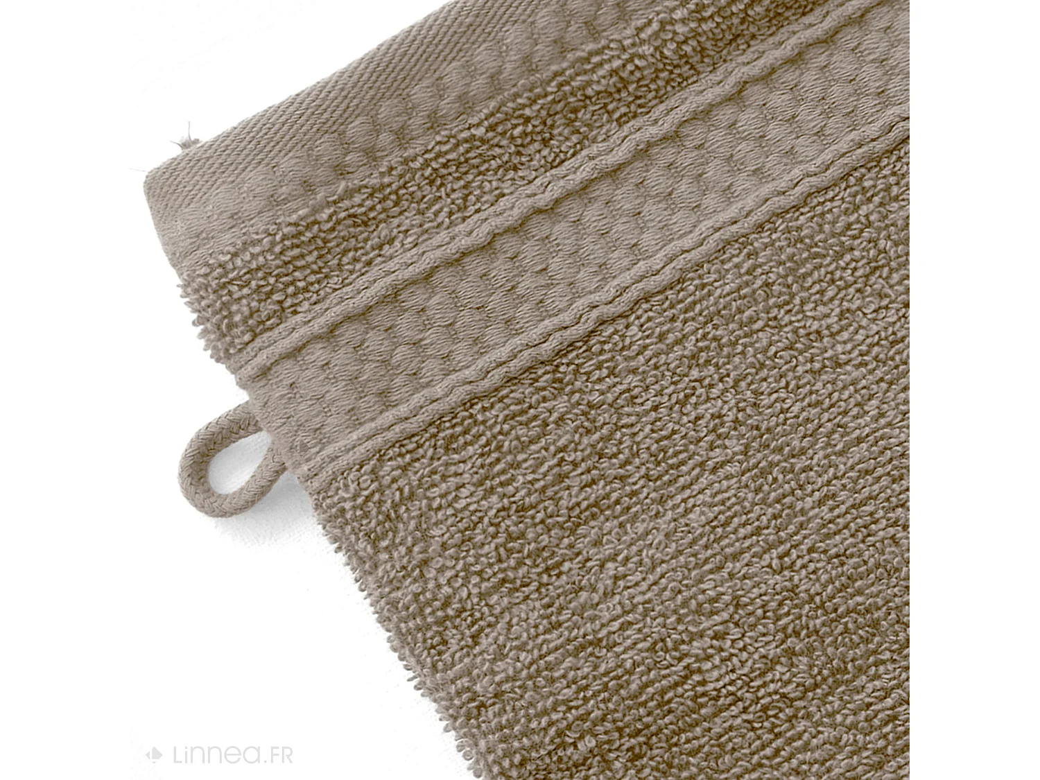 Lot de 2 gants de toilette coton 550 g/m2 NAÏA beige Chanvre