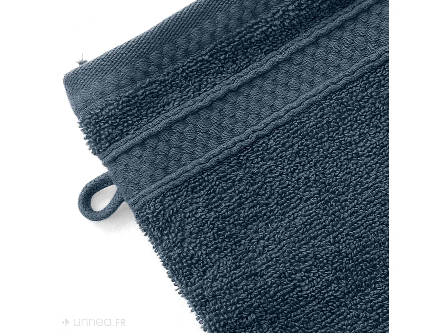 Lot de 2 gants de toilette coton 550 g/m2 NAÏA bleu Orage