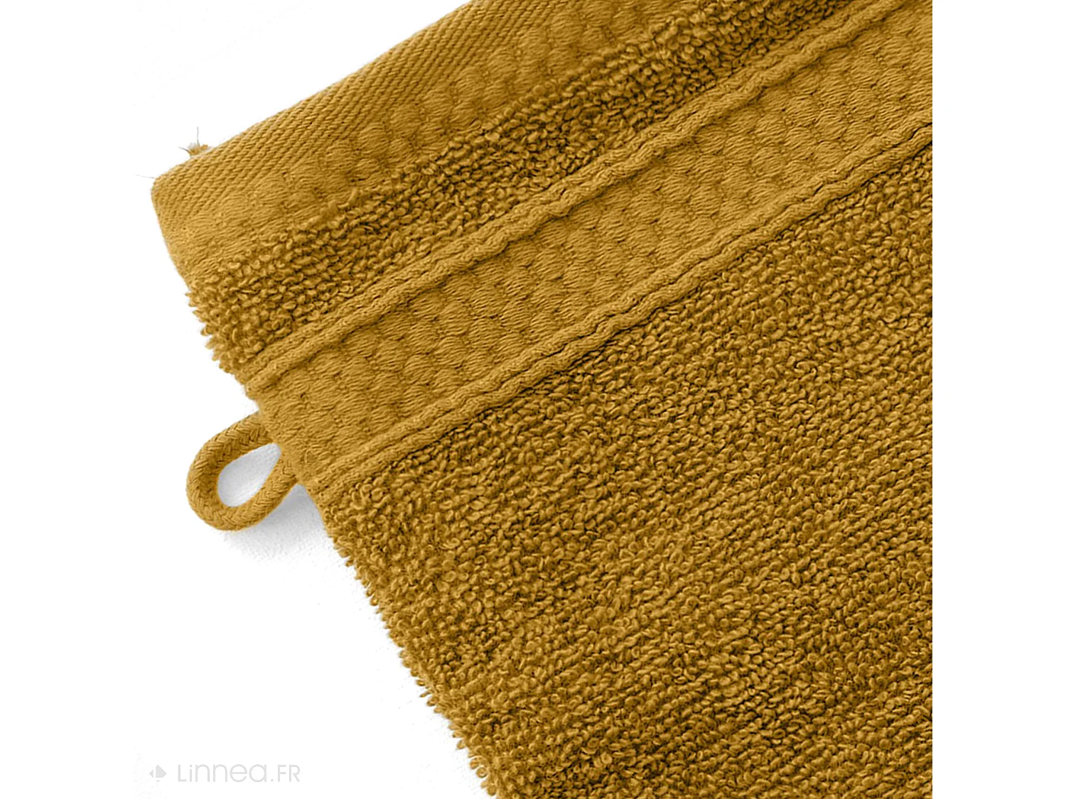 Lot de 2 gants de toilette coton 550 g/m2 NAÏA jaune Curry