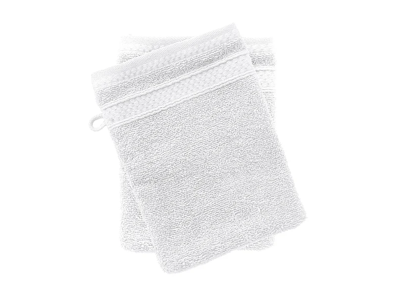 Lot de 2 gants de toilette coton 550 g/m2 collection NAÏA Blanc
