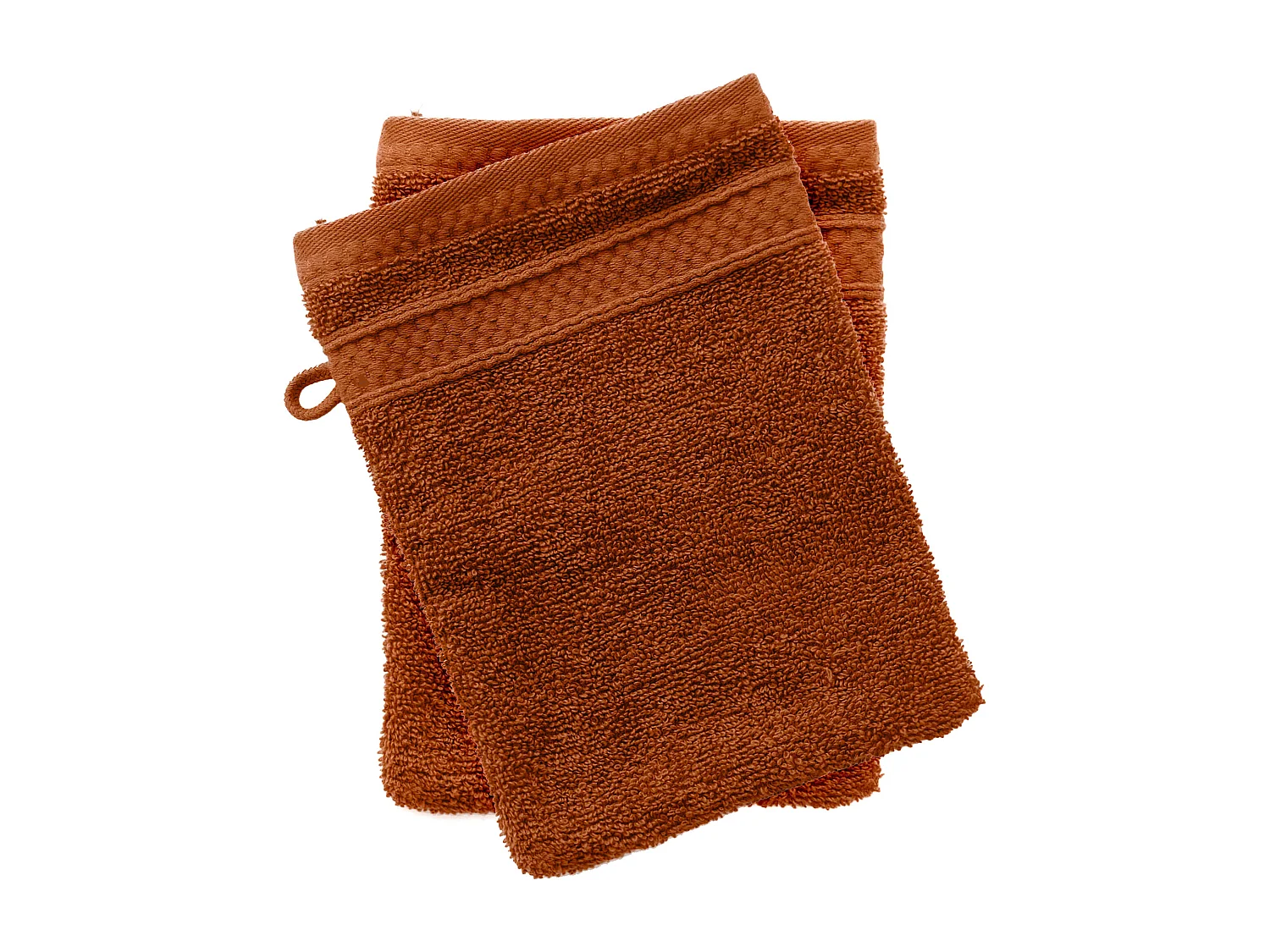 Lot de 2 gants de toilette coton 550 g/m2 NAÏA orange Argile