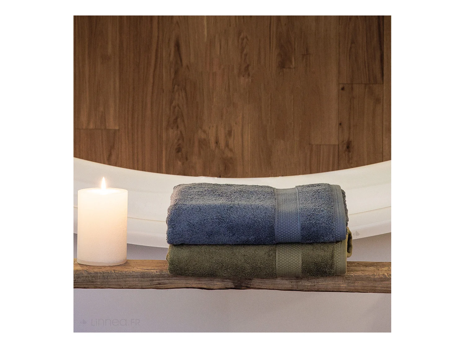 Lot de 2 gants de toilette coton 550 g/m2 NAÏA orange Argile