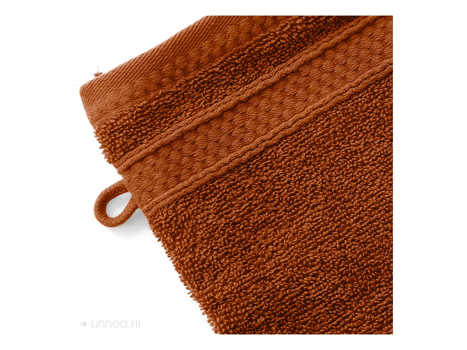 Lot de 2 gants de toilette coton 550 g/m2 NAÏA orange Argile