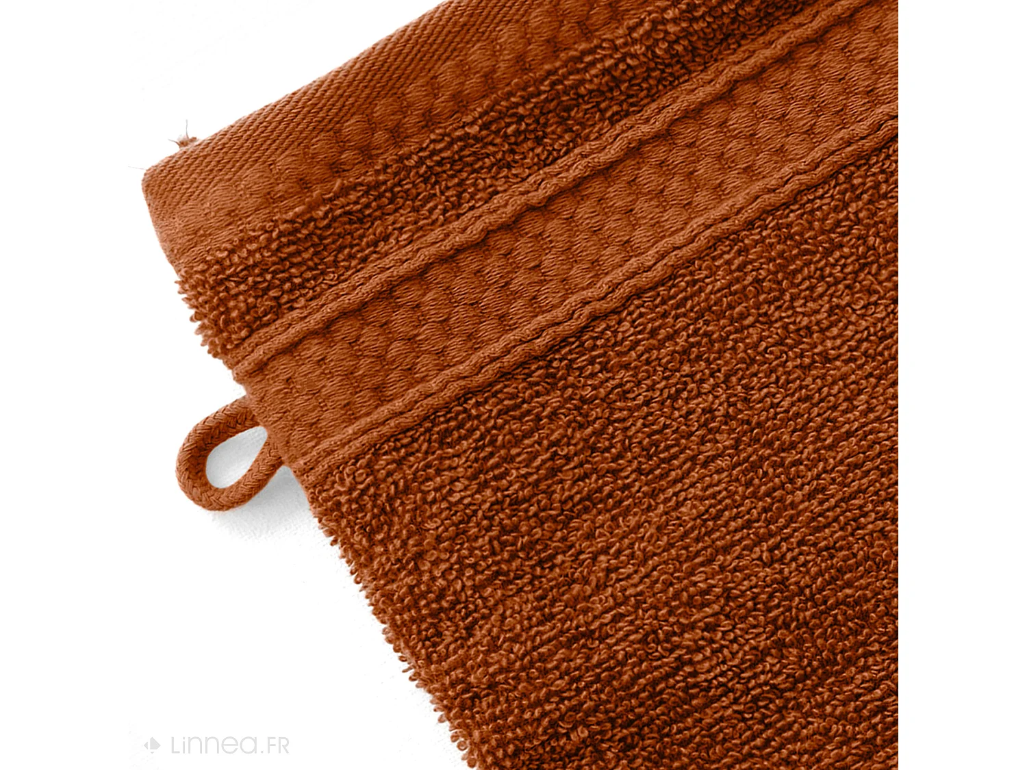 Lot de 2 gants de toilette coton 550 g/m2 NAÏA orange Argile