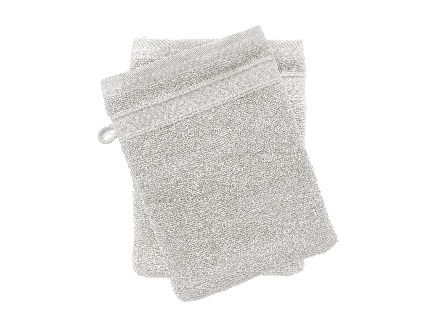Lot de 2 gants de toilette coton 550 g/m2 NAÏA blanc Craie