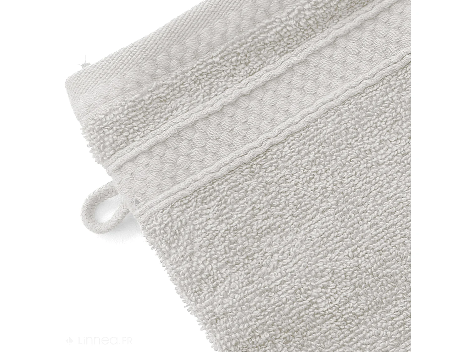 Lot de 2 gants de toilette coton 550 g/m2 NAÏA blanc Craie