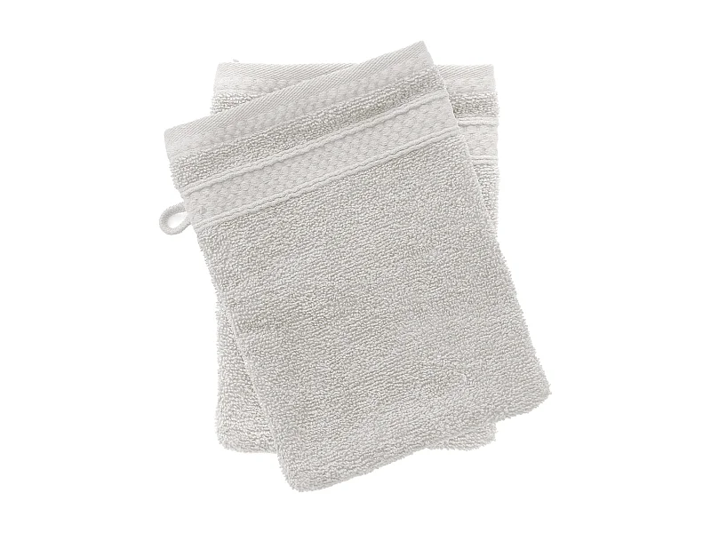 Lot de 2 gants de toilette coton 550 g/m2 NAÏA blanc Craie