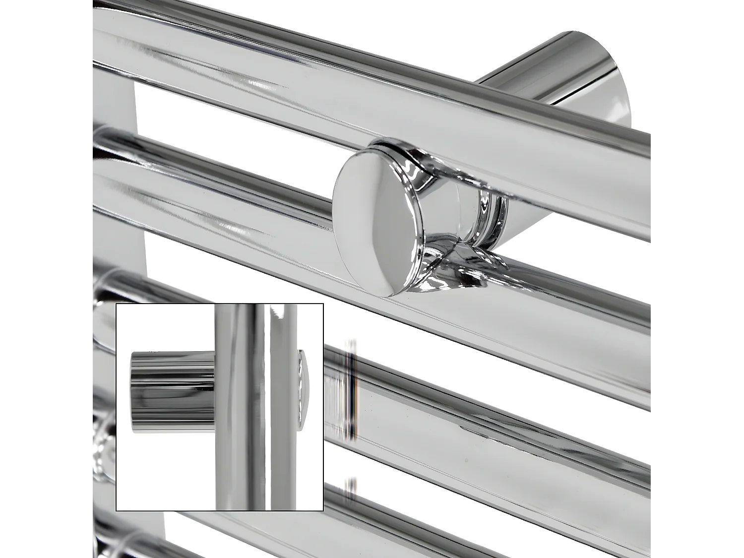 Radiador secador de baño 600x1800 mm toallero cromado recto con conexión lateral