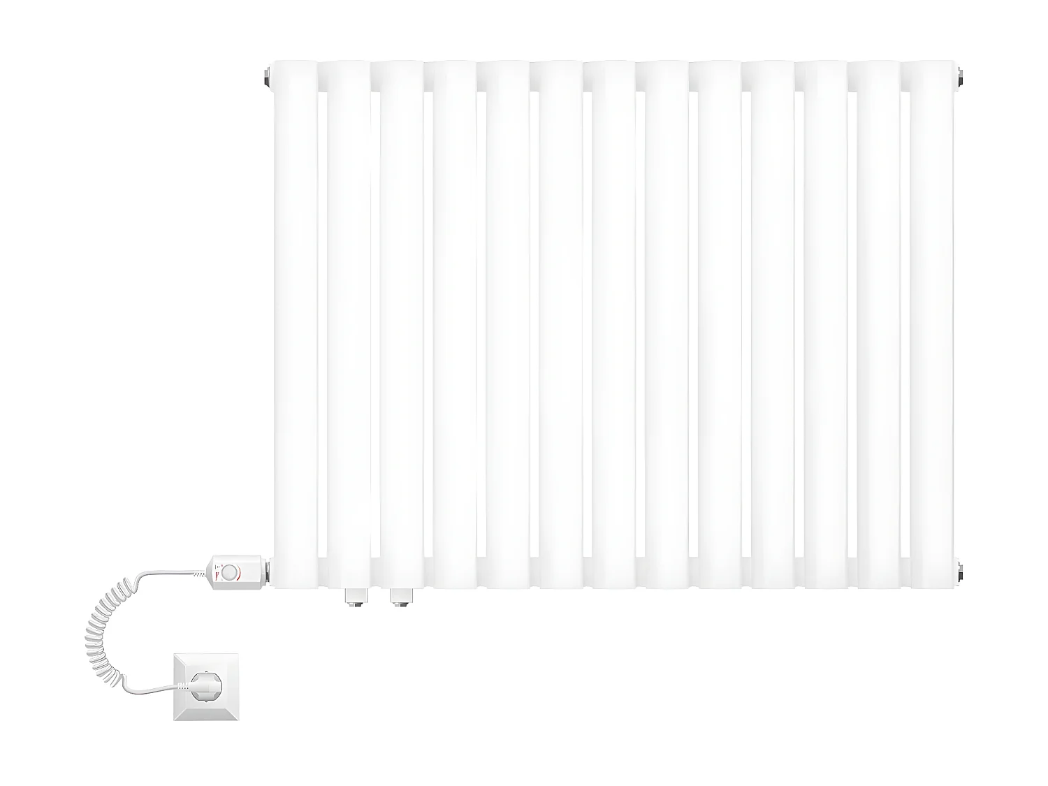 Radiador monocapa blanco de tubo ovalado 78 x 60 cm con varilla calefactora 300W