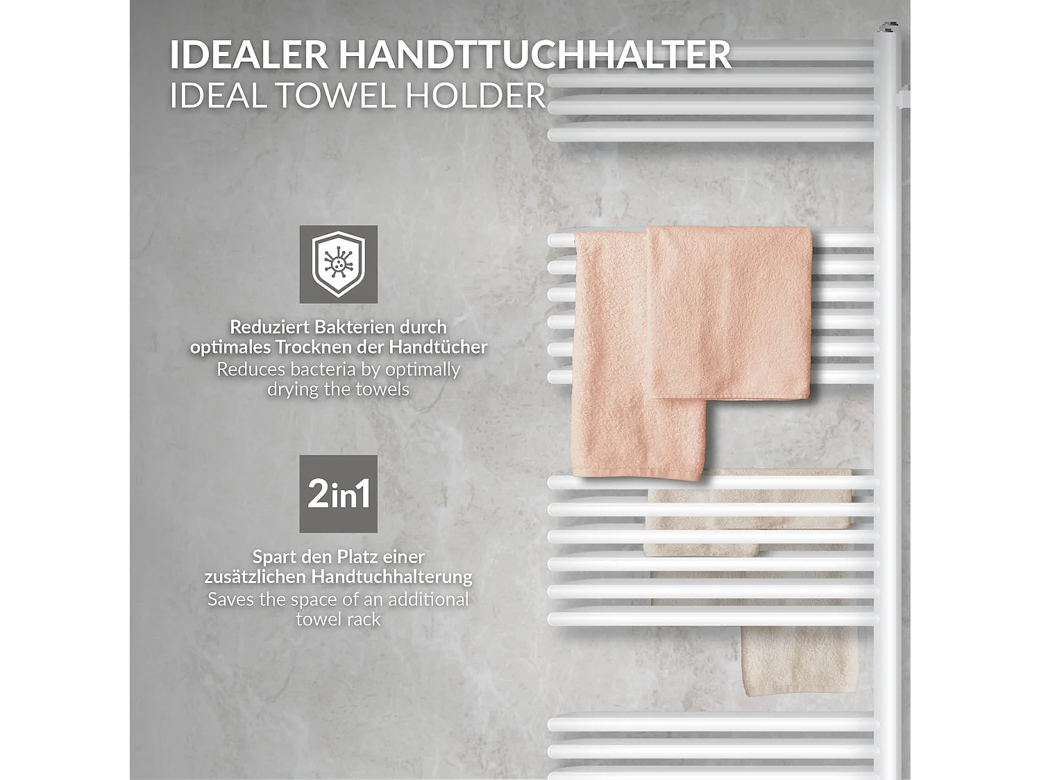 Radiateur mural blanc 50x120 cm + résistance 900W thermostat affichage digital