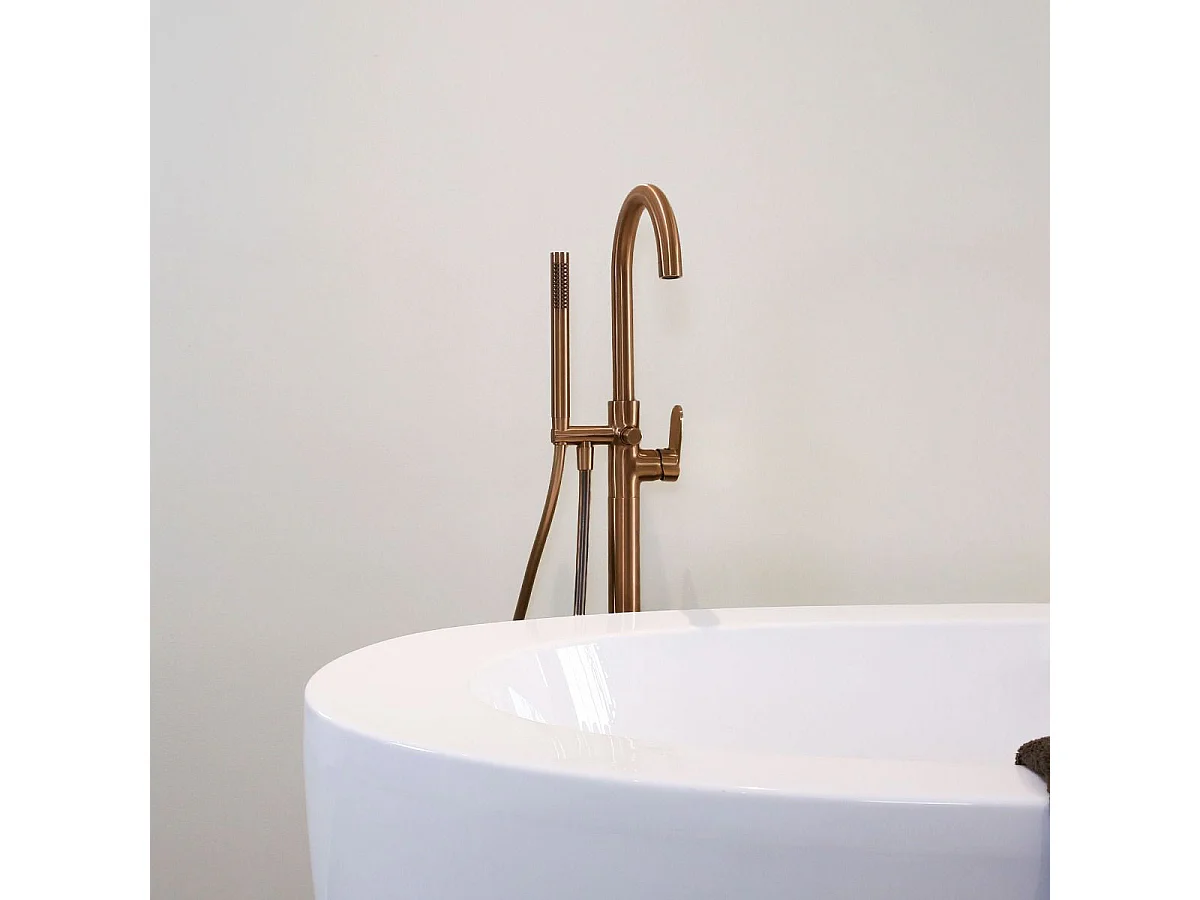 Charme II Mechanische Bodensäule für Sitzbadewanne Kupfer gebürstet Essebagno