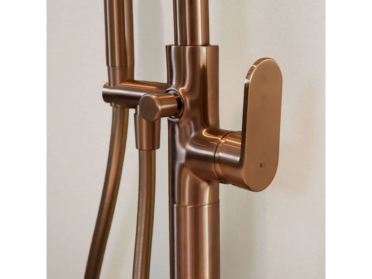 Charme II Mechanische Bodensäule für Sitzbadewanne Kupfer gebürstet Essebagno