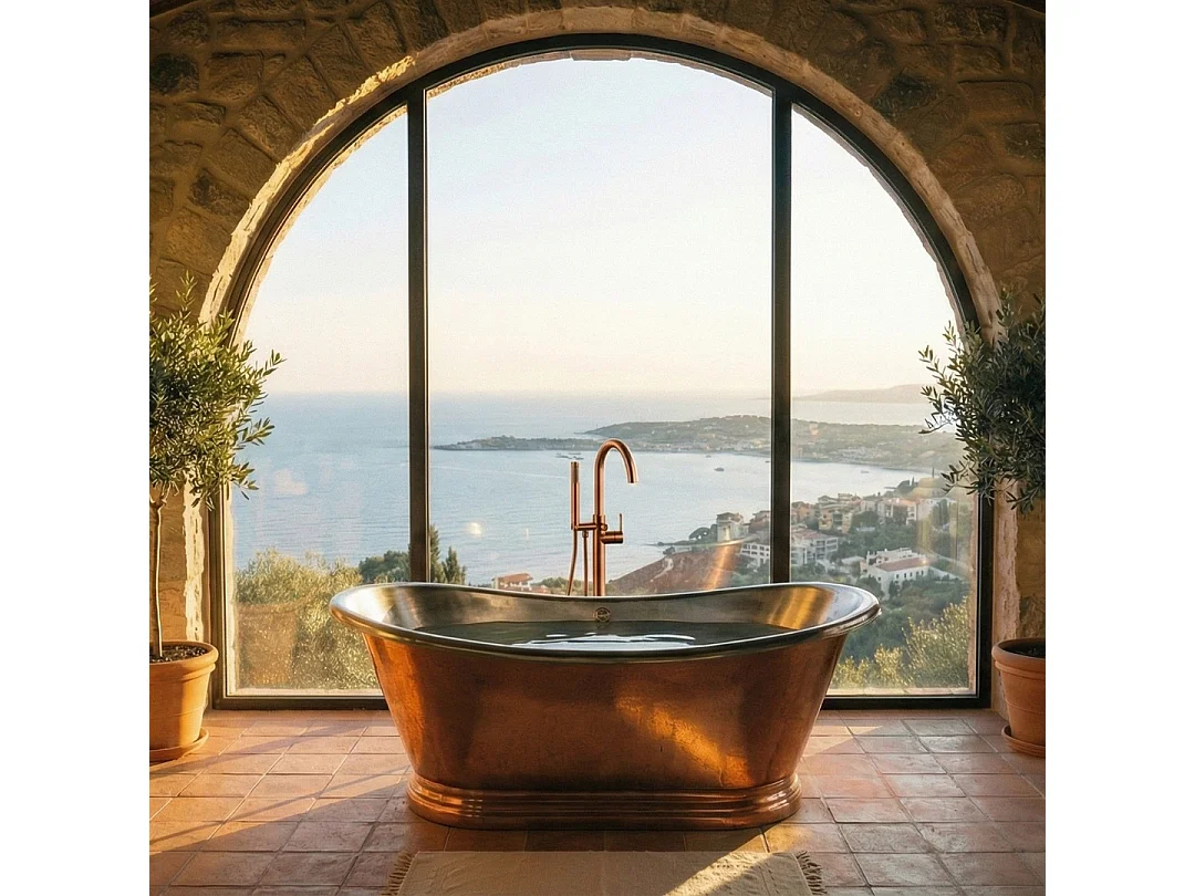 Charme II kolumna mechaniczna do wanny wolnostojącej szczotkowana miedź - Essebagno