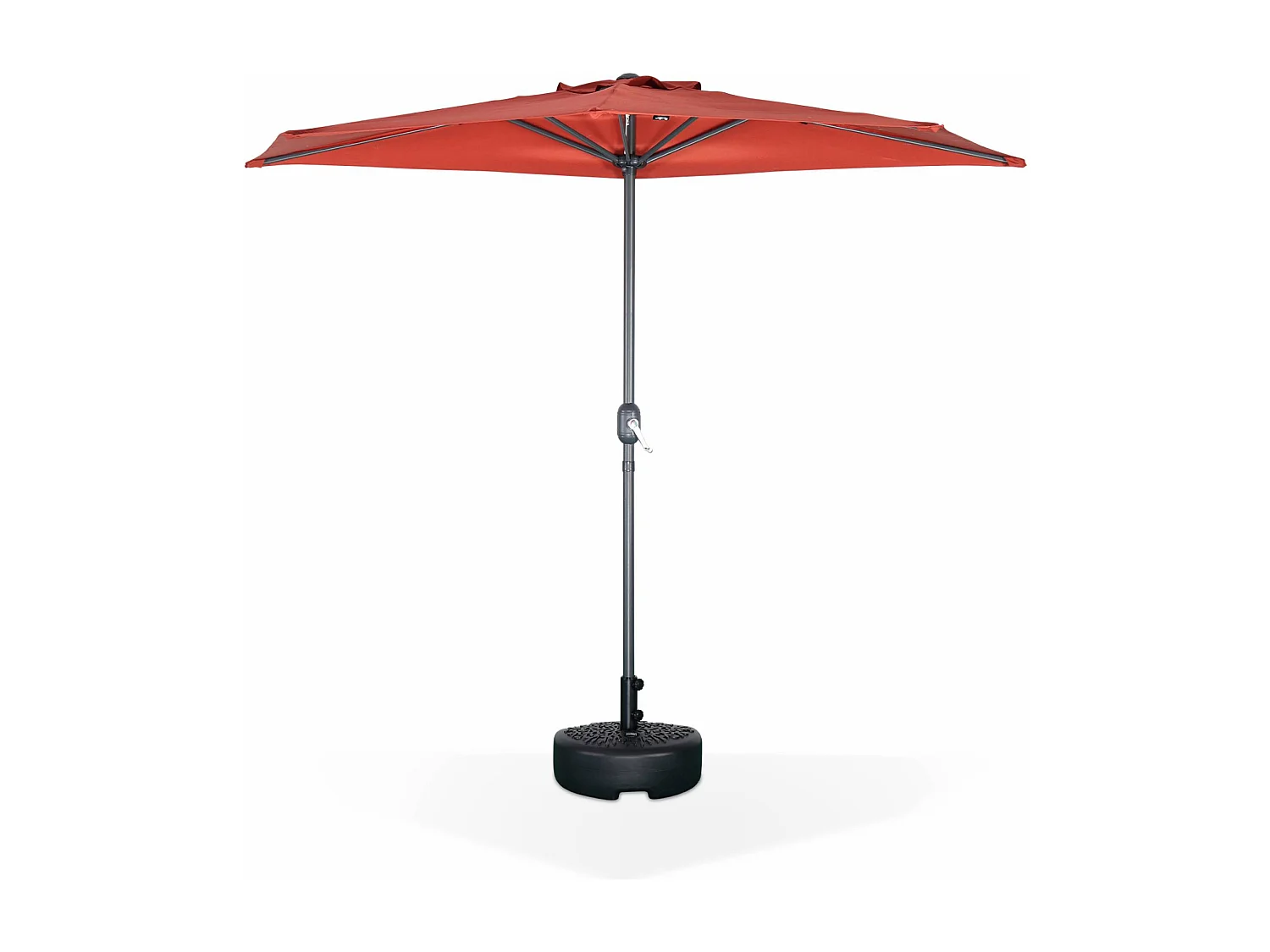 Mezzo ombrellone per balcone, 2.5m, terracotta