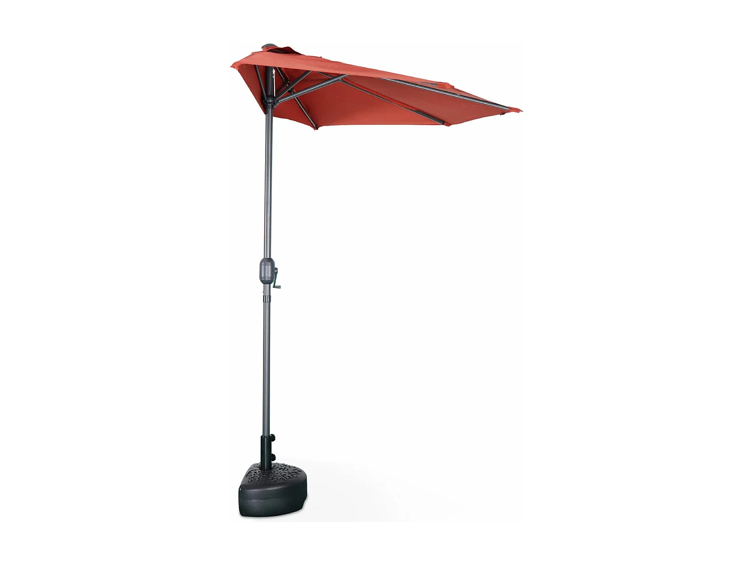 Mezzo ombrellone per balcone, 2.5m, terracotta