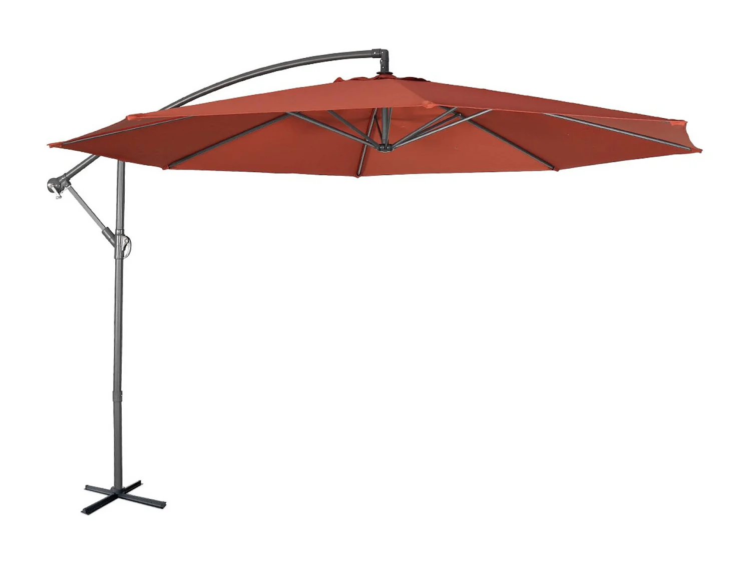 Ombrellone rotondo eccentrico, ø3,5m, terracotta