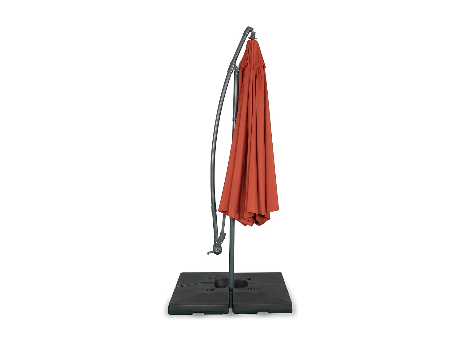Ombrellone rotondo eccentrico, ø3,5m, terracotta