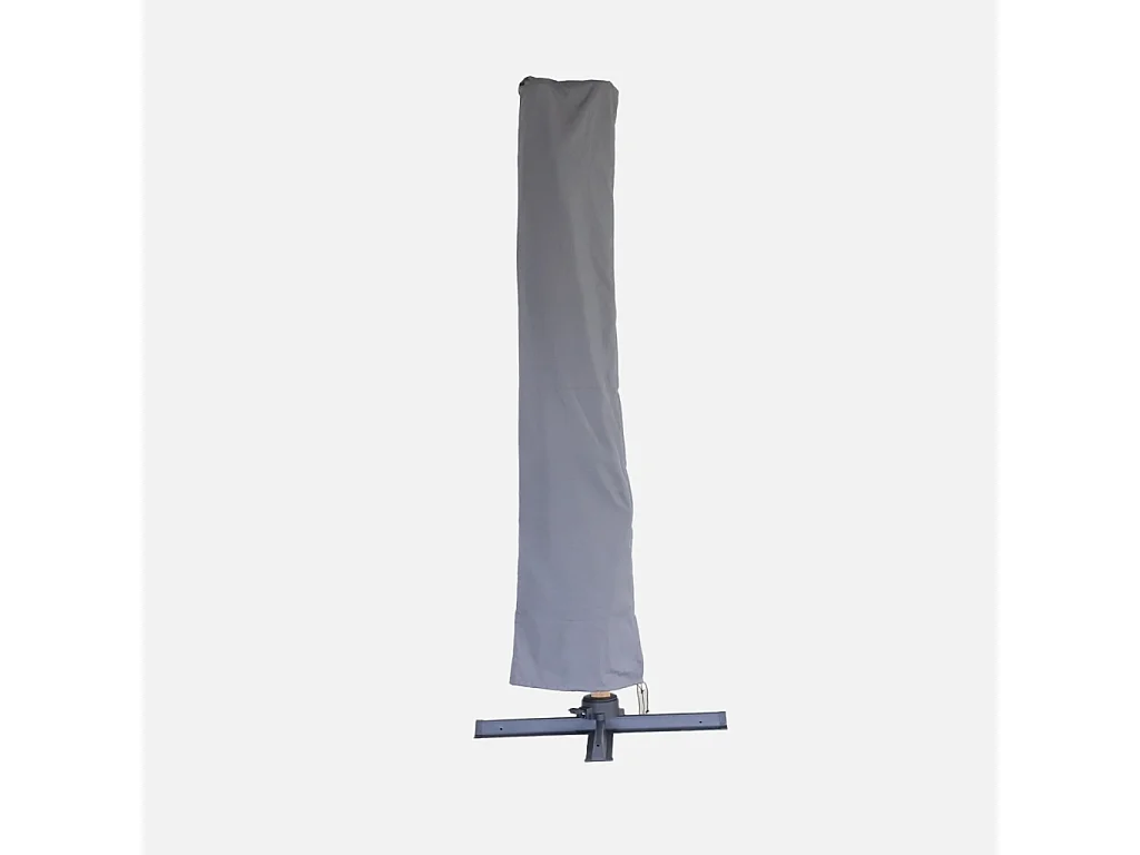 Parasol cuadrado excéntrico, 3x3m gris