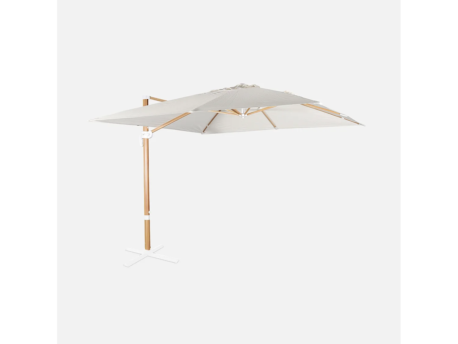 Parasol 3x3m cuadrado desplazado crudo