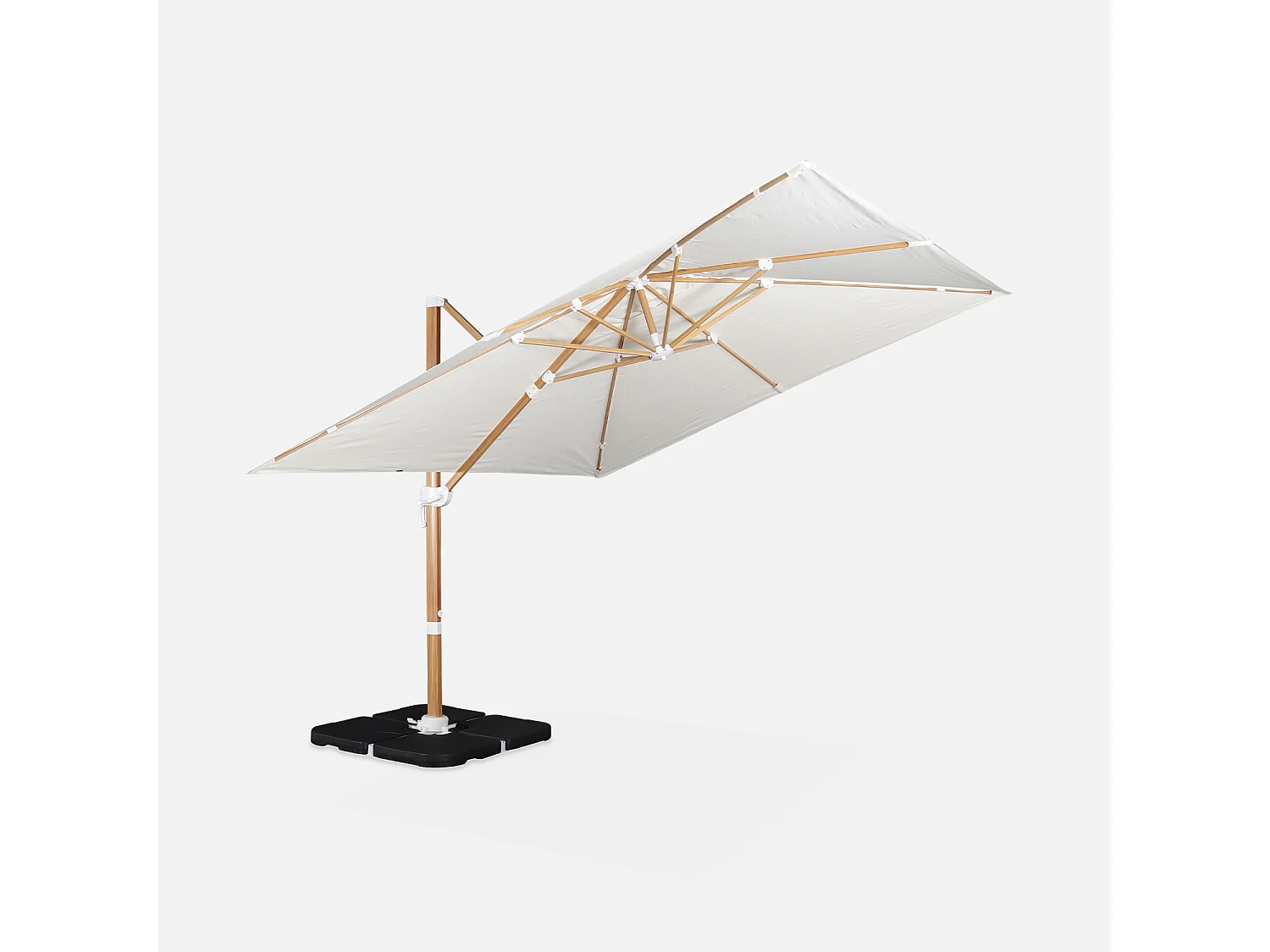 Parasol 3x3m cuadrado desplazado crudo