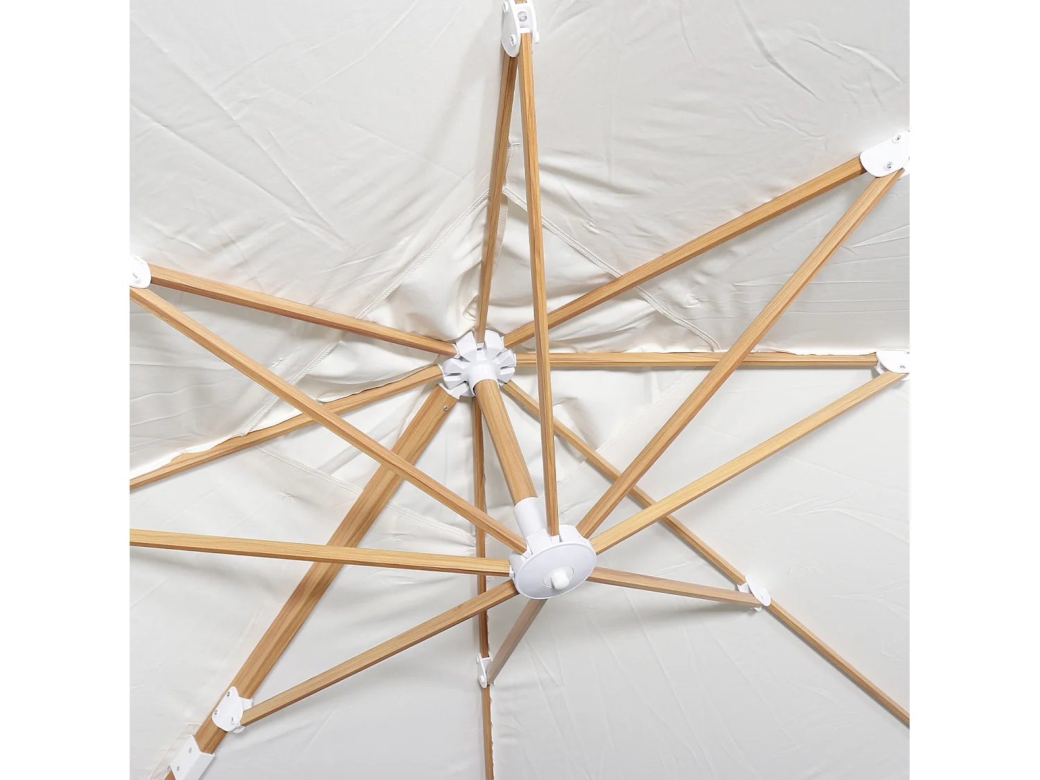 Ombrellone quadrato eccentrico, 3x3m, ecrù