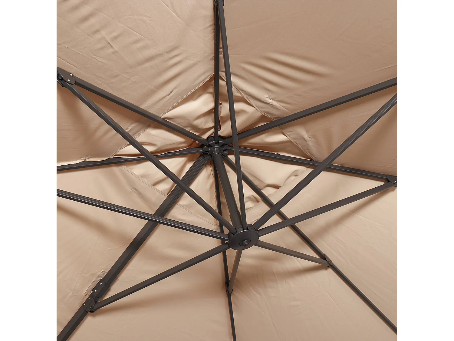 Parasol rectangular excéntrico, 3x4m + losas 50x50cm beige