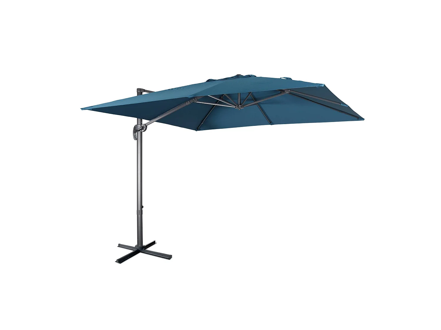 Ombrellone quadrato eccentrico, 3x3m, blu