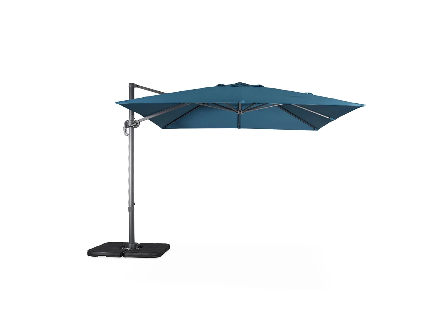 Ombrellone quadrato eccentrico, 3x3m, blu
