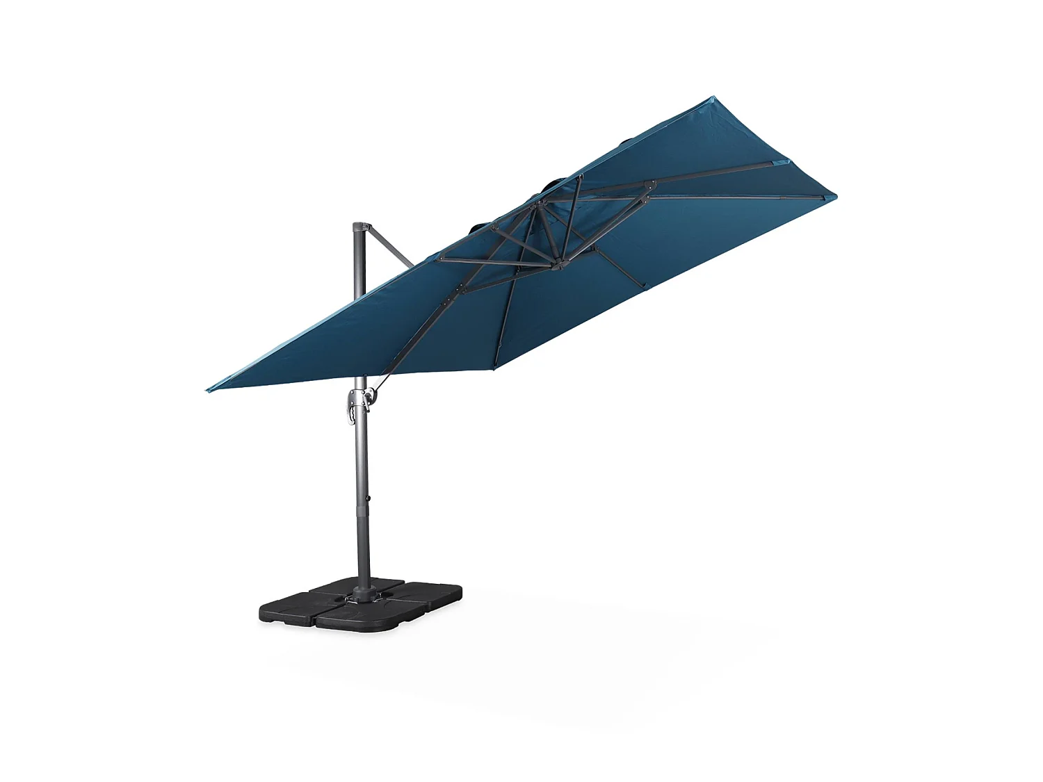 Ombrellone quadrato eccentrico, 3x3m, blu