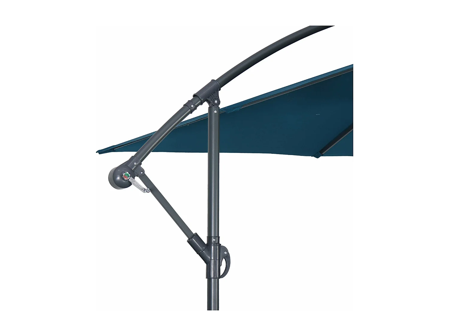 Parasol déporté carré 3x3m - Hardelot 3x3m - Bleu canard - Manivelle anti-retour | Toile déperlante | Facile à utiliser