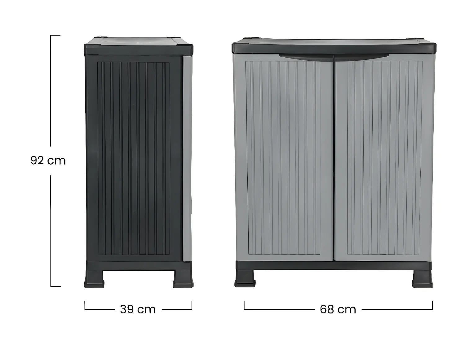 Armadio Basso Esterno in Resina con 1 Ripiano 92x68x39 cm Thinia Home