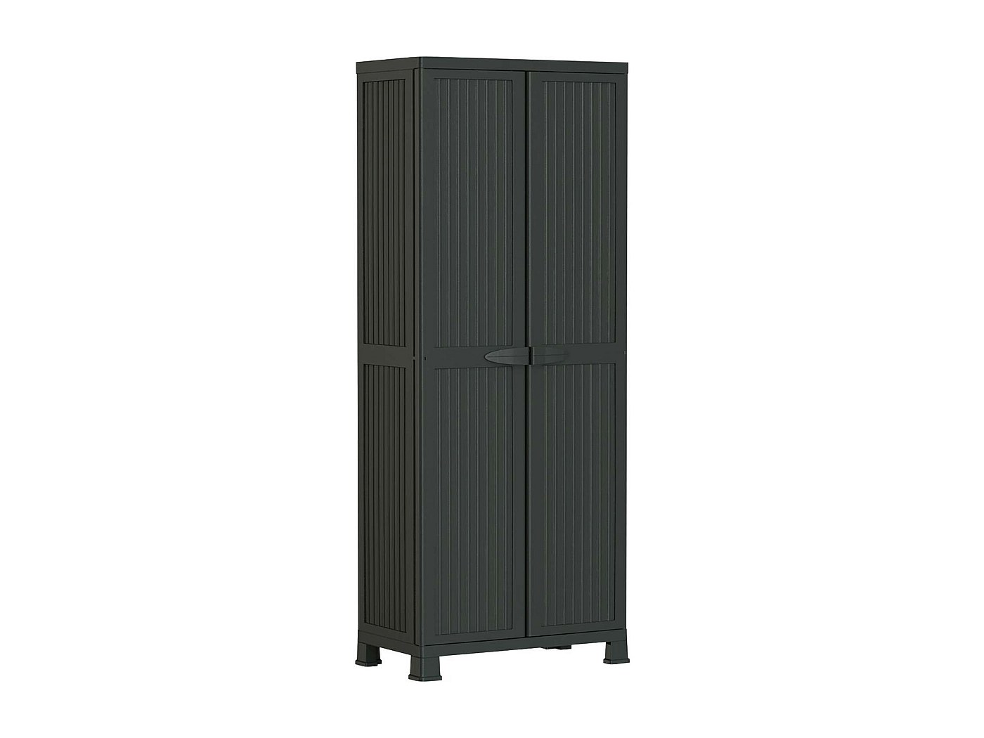 Armoire Keter Linear – Rangement Porte-balai – Résine Grise – étagères Réglables