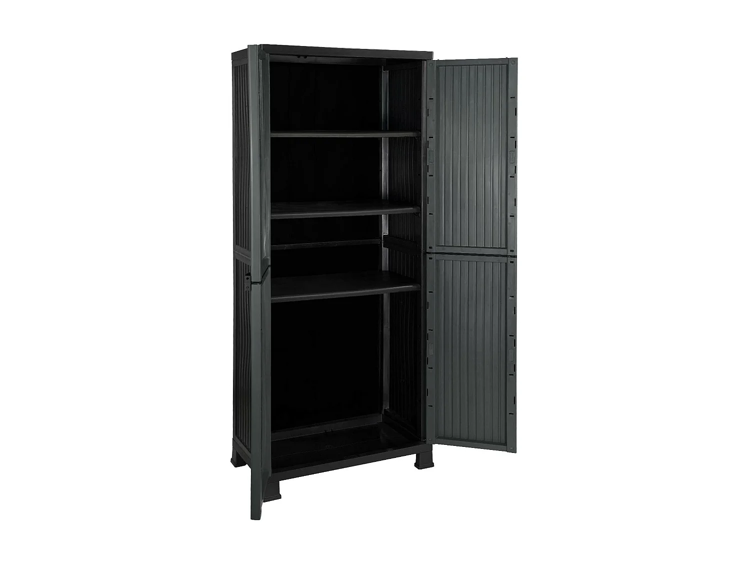 Armario de Resina Exterior con Escobero y 4 Baldas 171x68x39cm Thinia Home