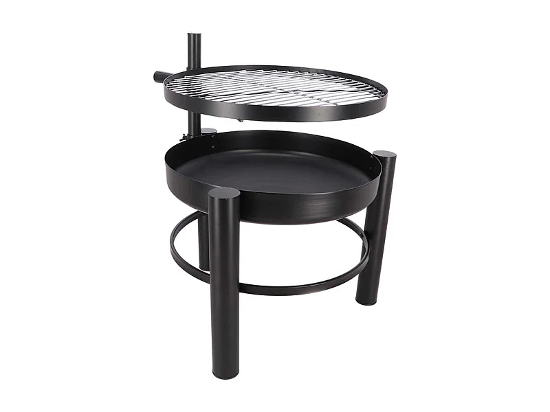 Brasero en métal avec grille de cuisson intégrée 54 x 66.5 x 69 cm