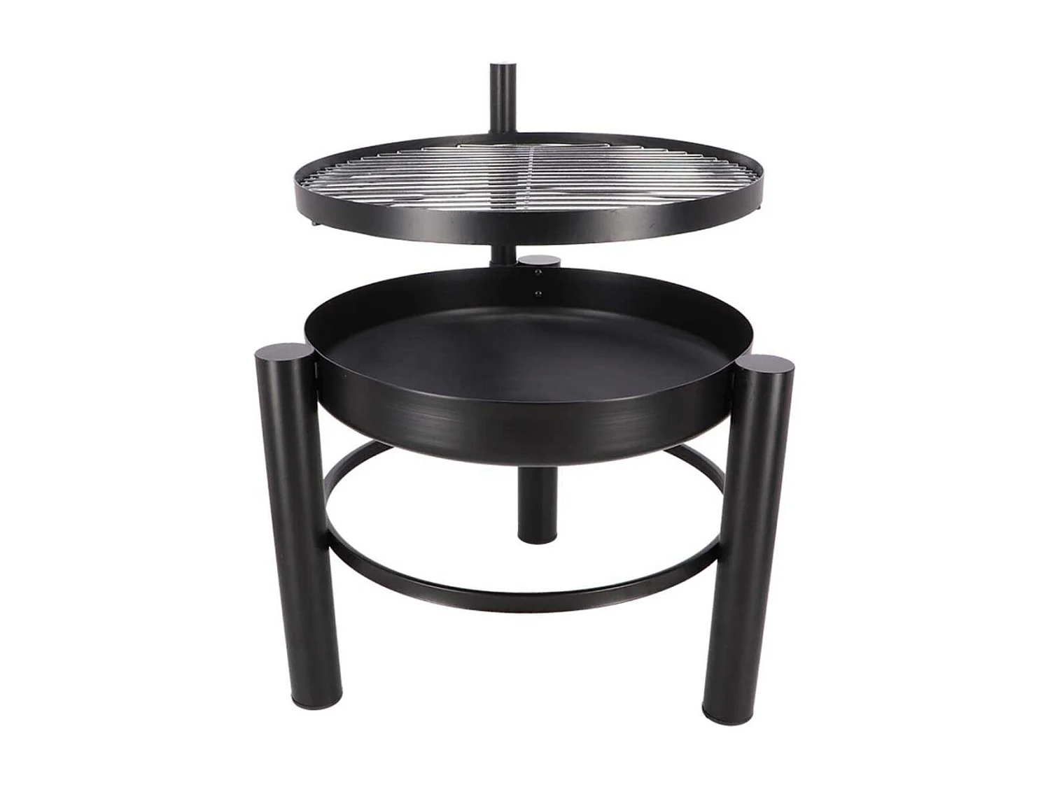 Brasero en métal avec grille de cuisson intégrée 54 x 66.5 x 69 cm