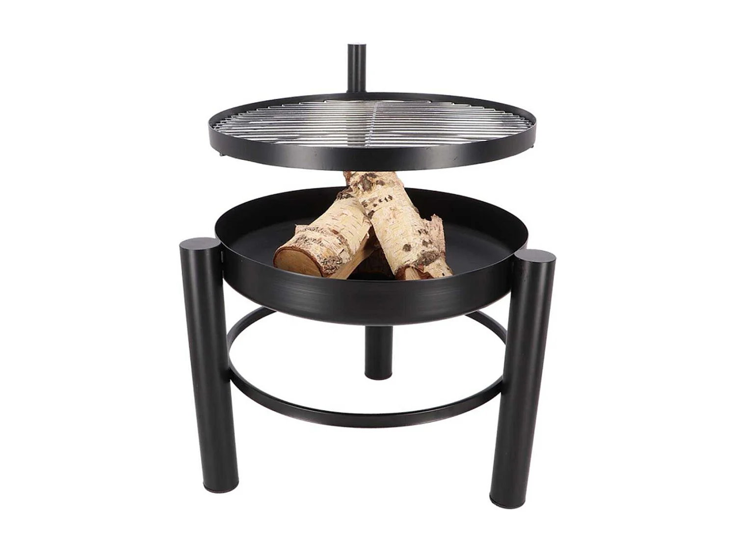 Brasero en métal avec grille de cuisson intégrée 54 x 66.5 x 69 cm