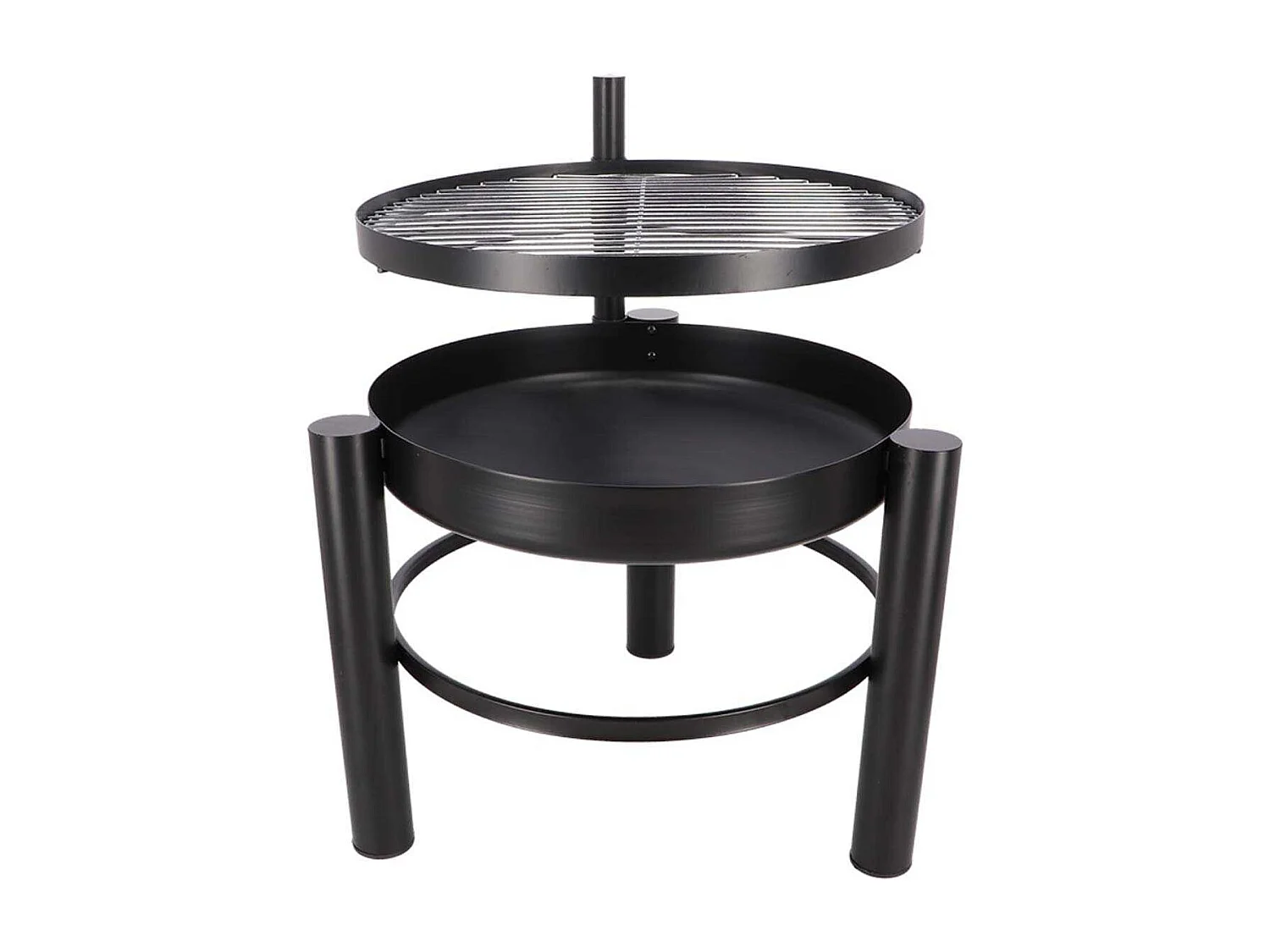 Brasero en métal avec grille de cuisson intégrée 54 x 66.5 x 69 cm